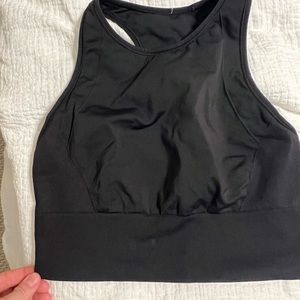 Lululemon black long line bra size 6